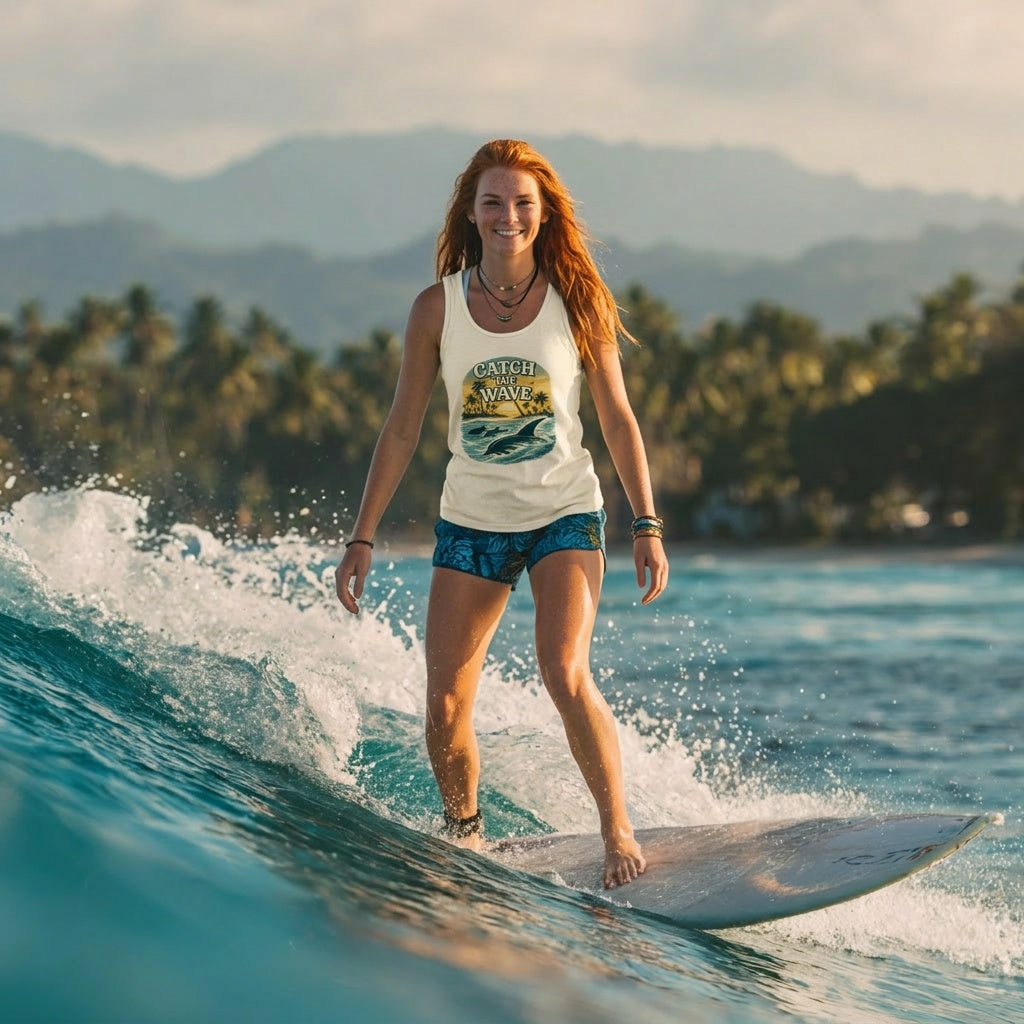 Catch the Wave Sunset Ocean Tank Top