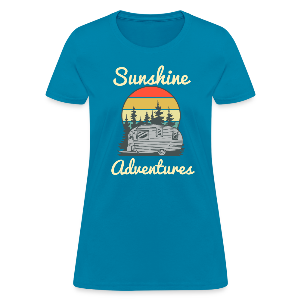 Camping Sunshine Adventures Women's Tee - turquoise