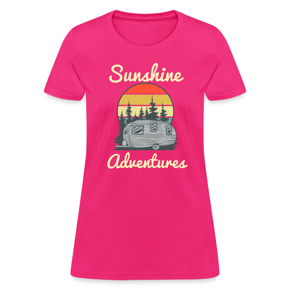 Camping Sunshine Adventures Women's Tee - fuchsia