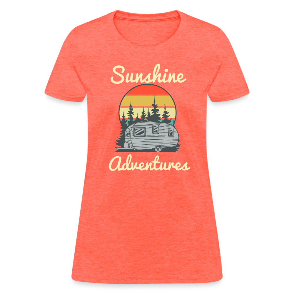 Camping Sunshine Adventures Women's Tee - heather coral