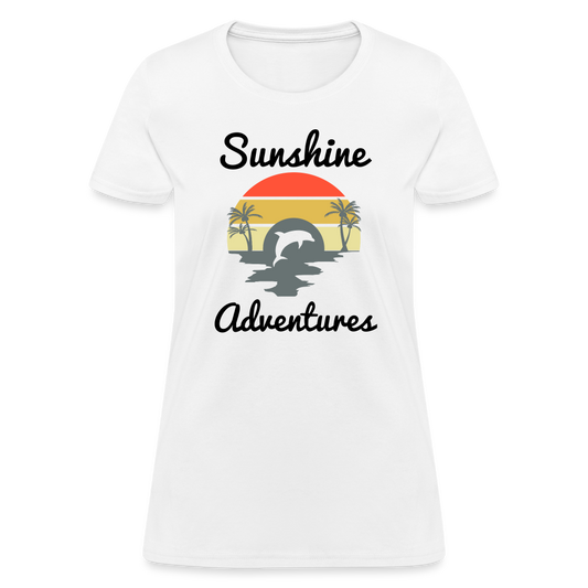 Dolphin Sunshine Adventures Women's Tee - white