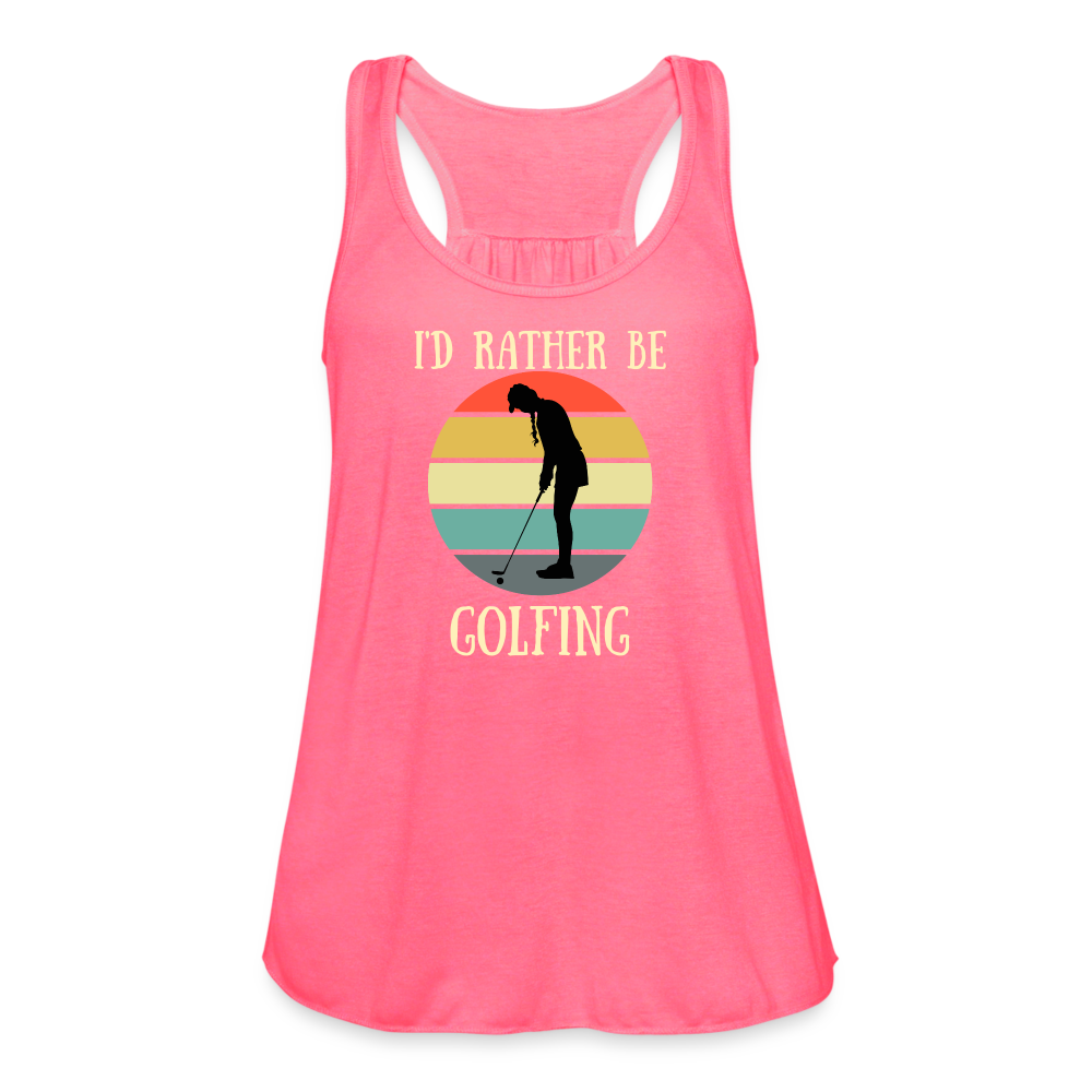 I'd Rather Be Golfing Women's Tank - neon pink