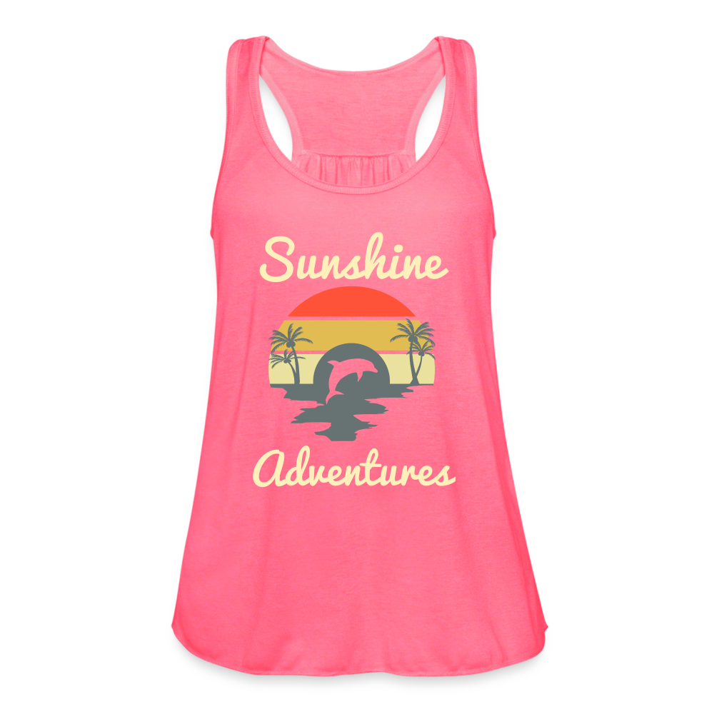 Dolphin Sunshine Adventures Women's Tank - neon pink