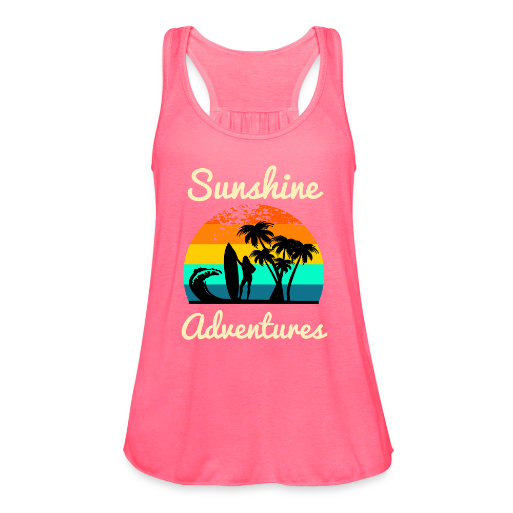 Surfing Sunshine Adventures Women's Tank - neon pink